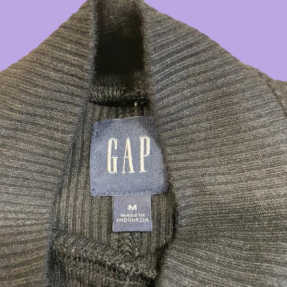 Gap Long Sleeve Mock Neck Ribbed Black Sweater Dress Medium - Picture 8 of 8